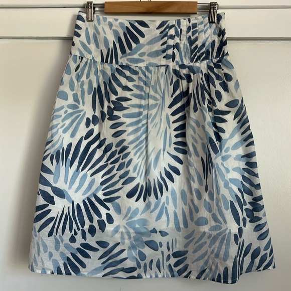 HANNA & GRACIE Blue Printed Drop Waist Skirt Size 6 - Picture 1 of 5